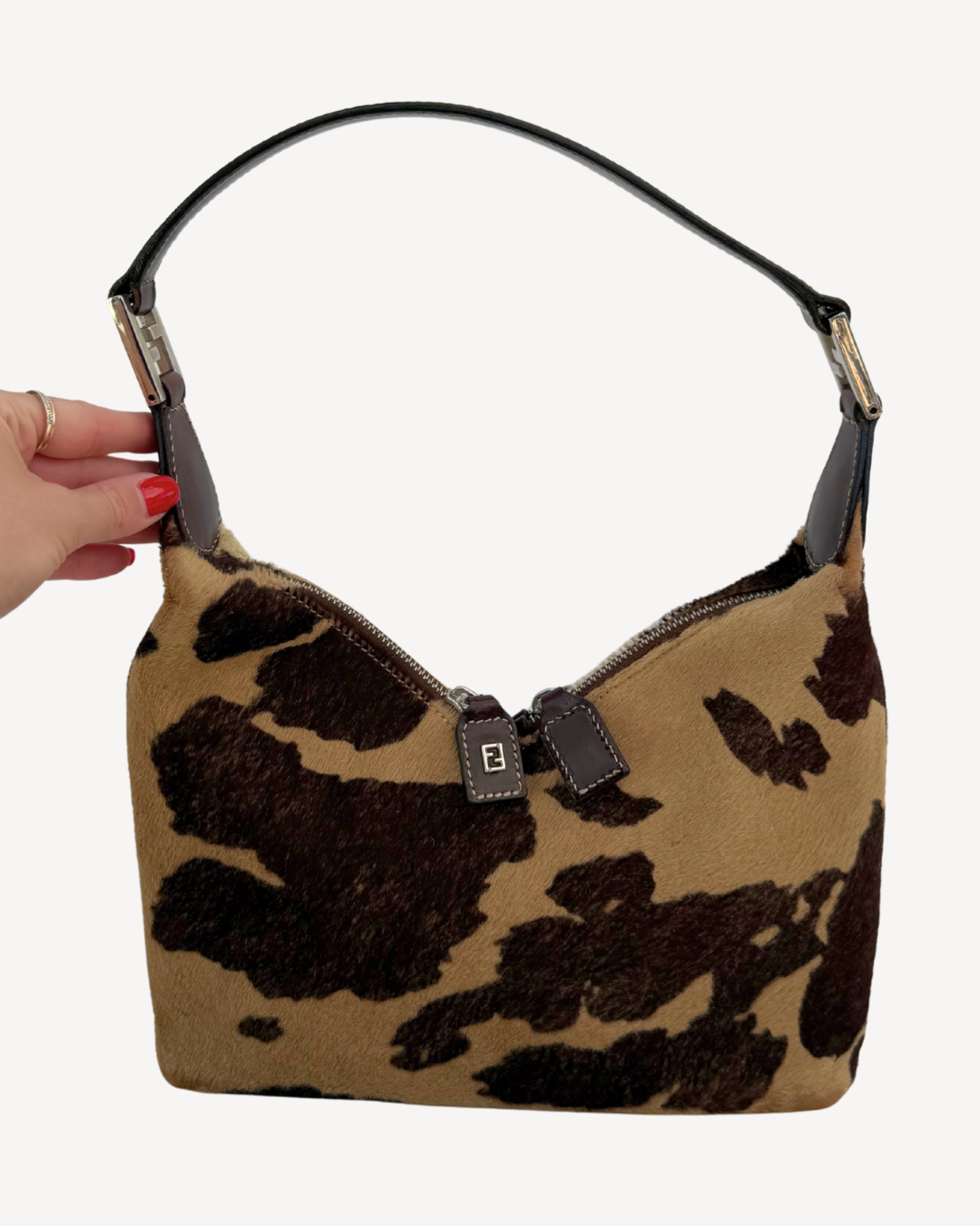 Fendi Vintage Brown Ponyhair & Leather Bag