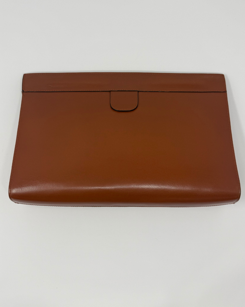 Chanel Smooth Leather Cognac Brown Vintage Clutch