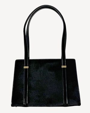 Gucci Vintage Black Ponyhair & Leather Shoulder Bag