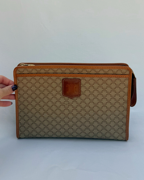 Celine Vintage Macadam Portfolio Clutch