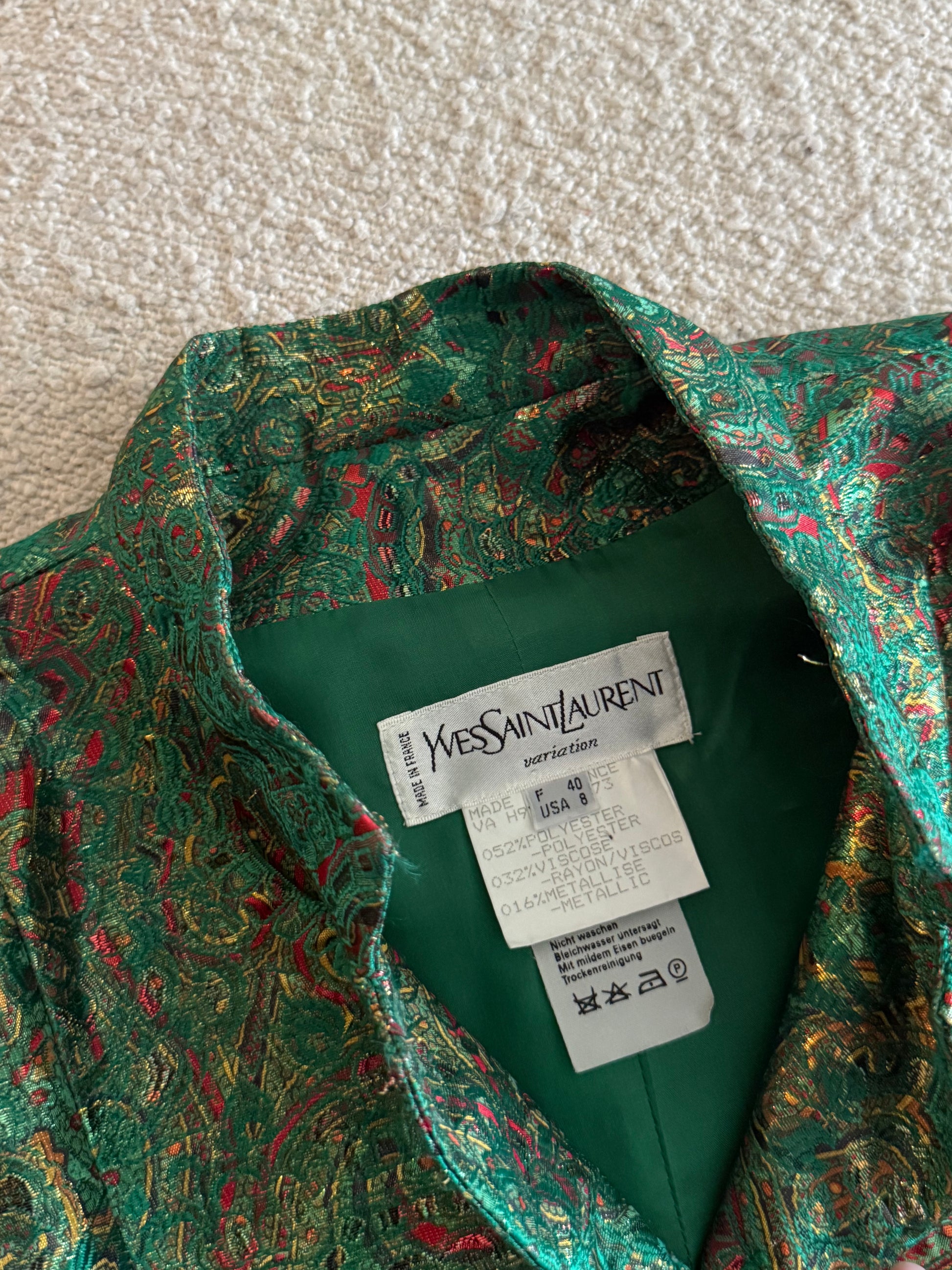 Saint Laurent 1990’s Vintage Jacquard Evening Jacket