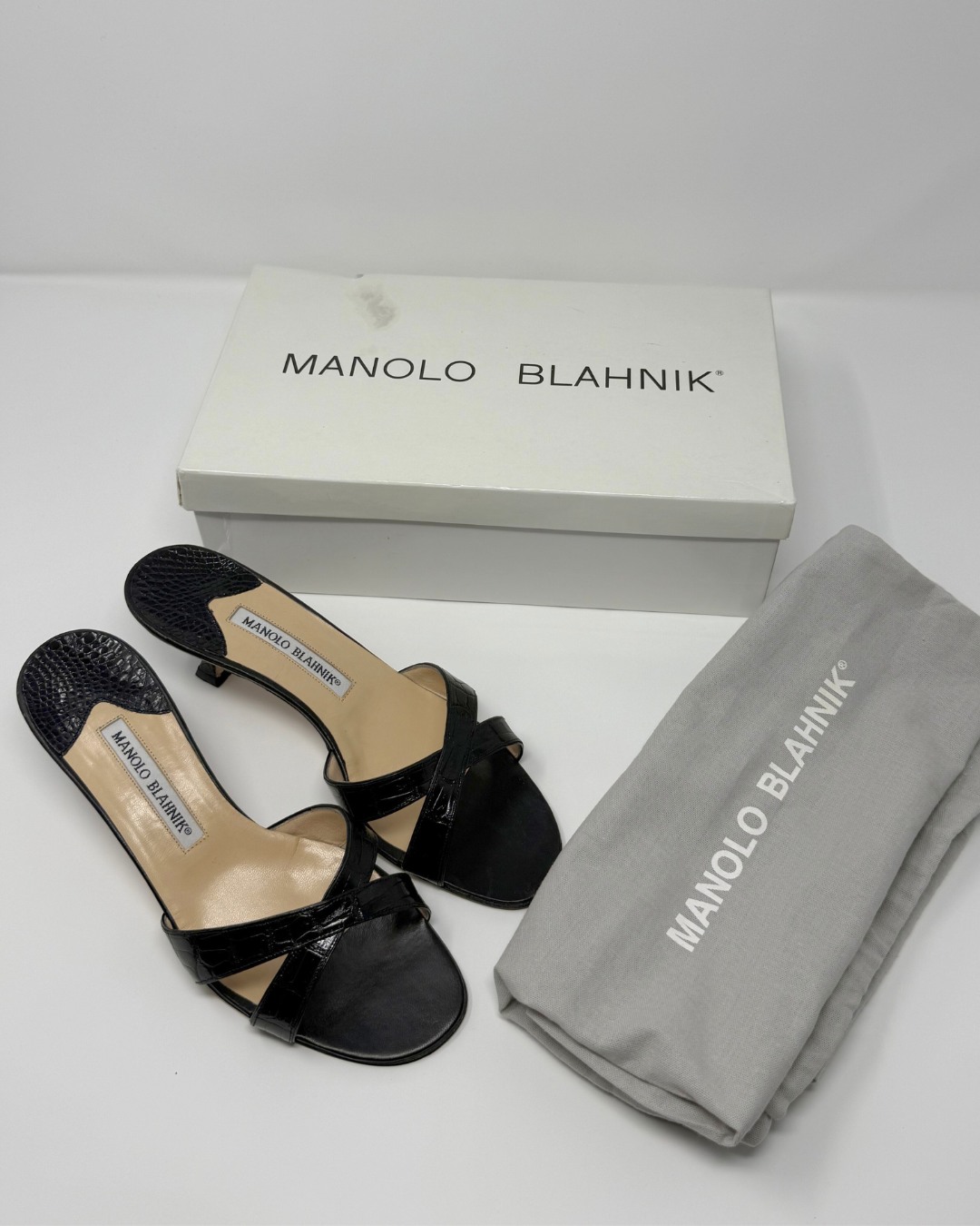 Manolo Blahnik Snakeskin Vintage Leather Heels