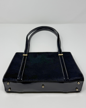 Gucci Vintage Black Ponyhair & Leather Shoulder Bag