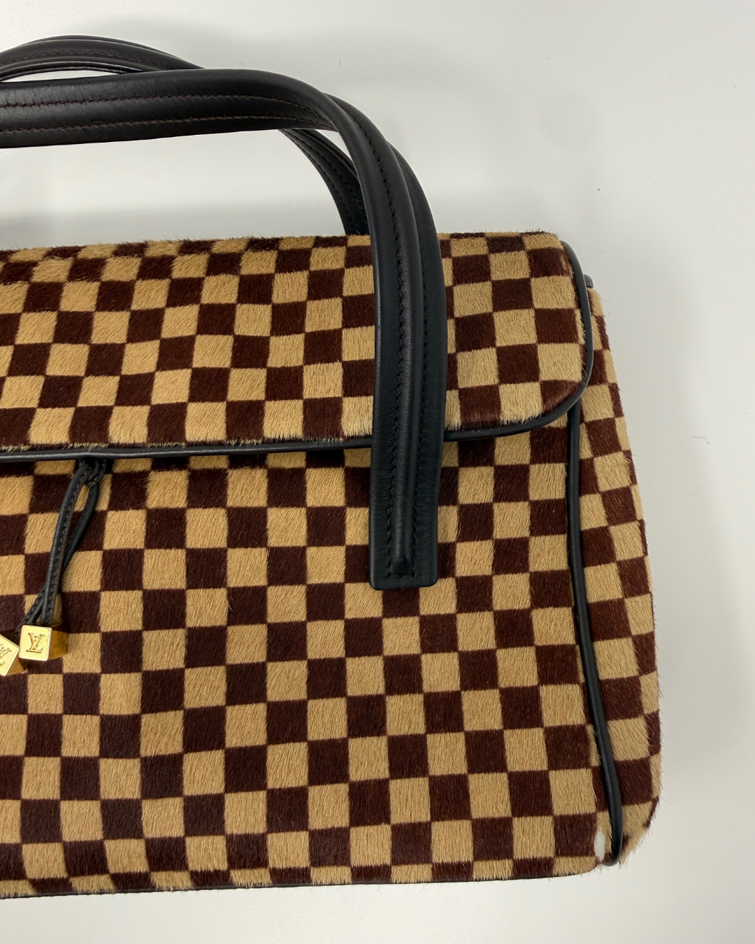 Louis Vuitton Checkered Ponyhair Vintage Handbag