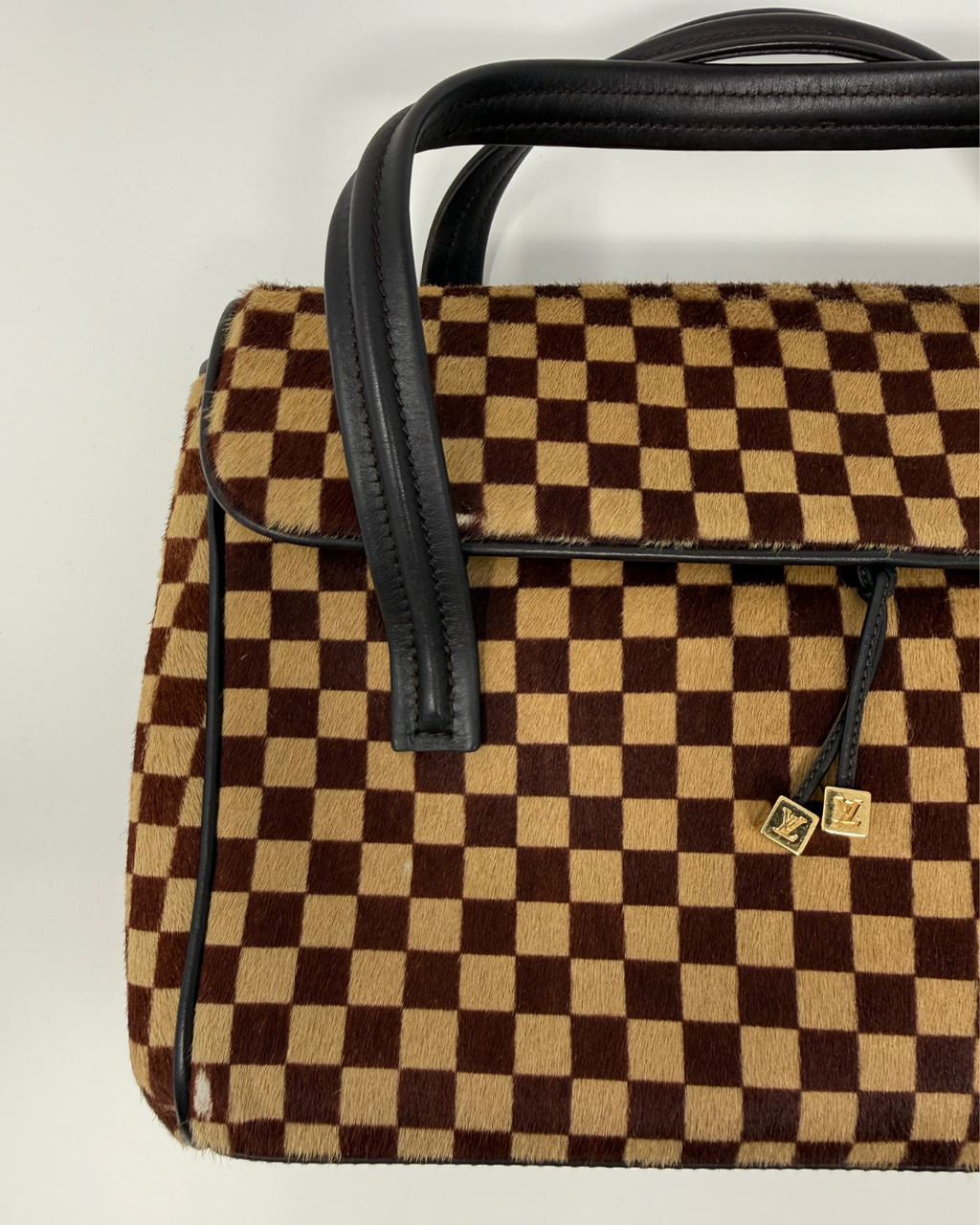 Louis Vuitton Checkered Ponyhair Vintage Handbag