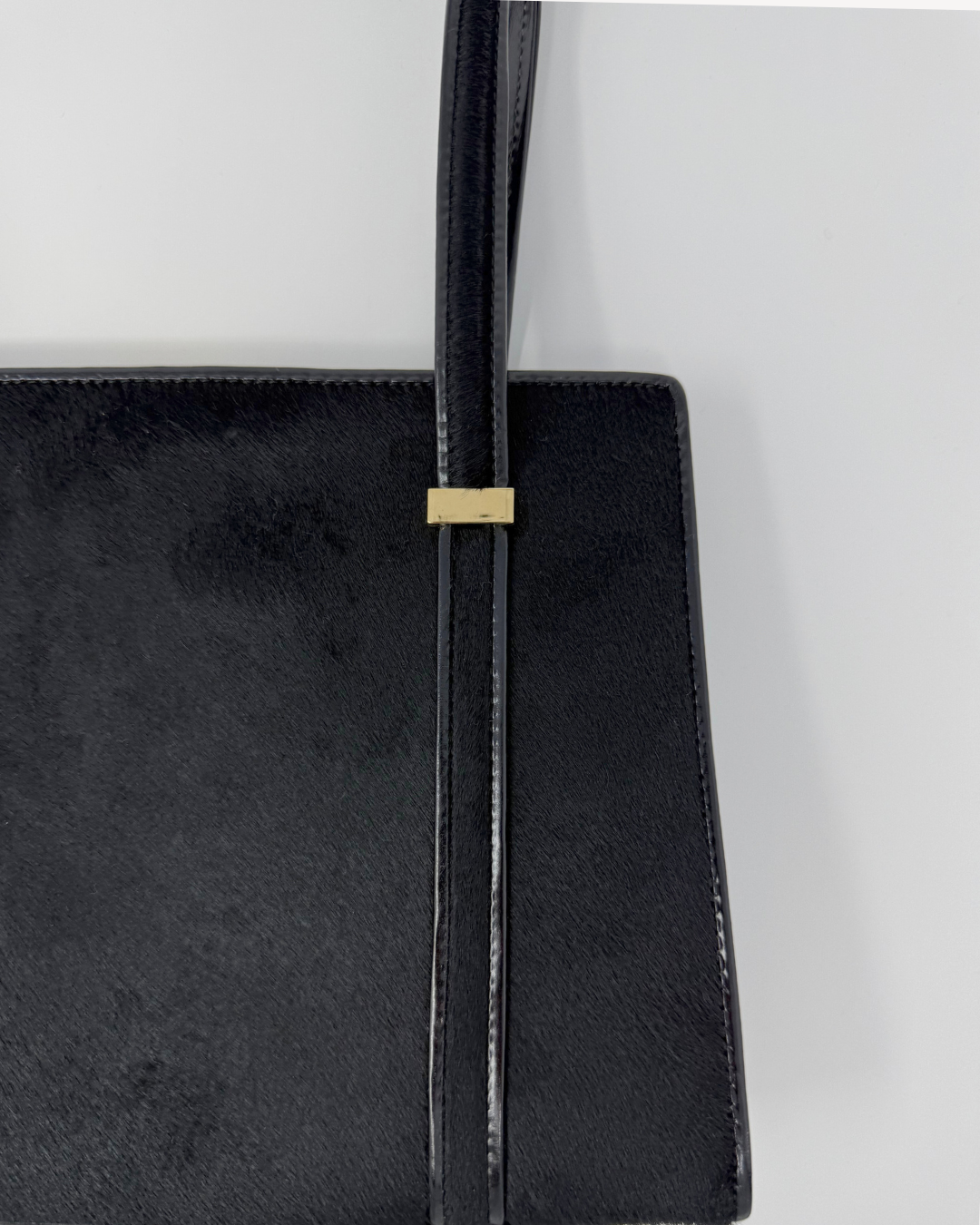 Gucci Vintage Black Ponyhair & Leather Shoulder Bag