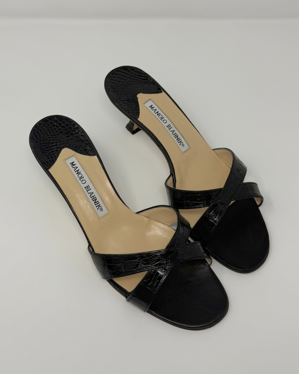 Manolo Blahnik Snakeskin Vintage Leather Heels