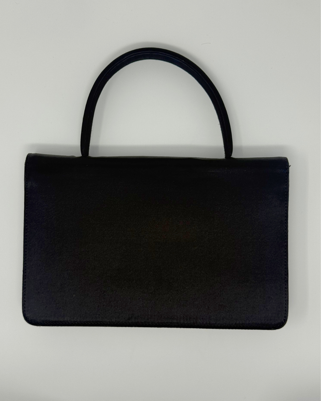 Celine Vintage 2000's Black Satin Envelope Clutch