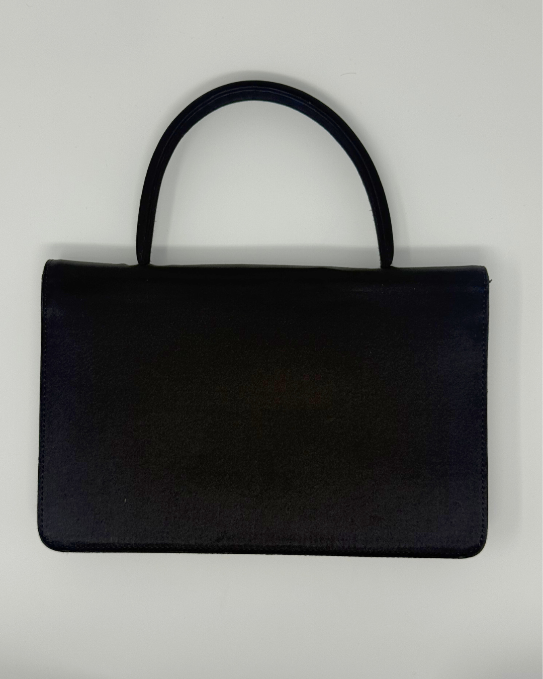 Celine Vintage 2000's Black Satin Envelope Clutch