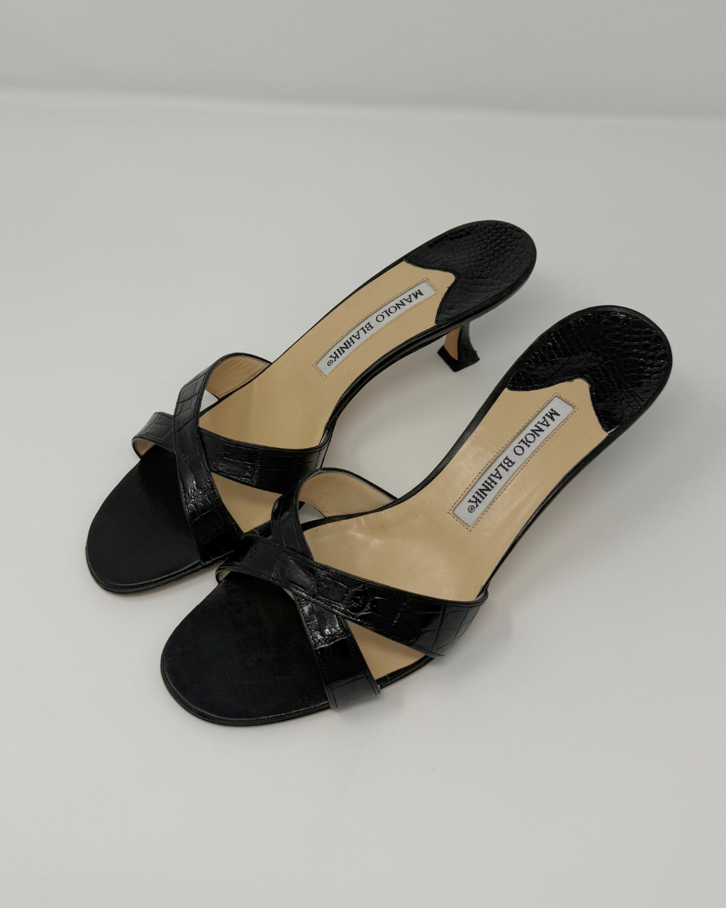 Manolo Blahnik Snakeskin Vintage Leather Heels