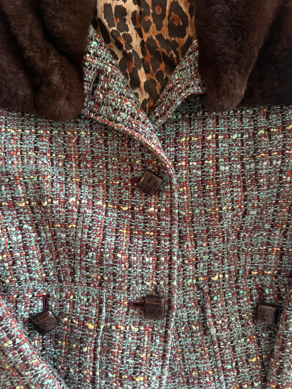 Dolce & Gabbana Vintage Tweed & Fur Collar Evening Jacket