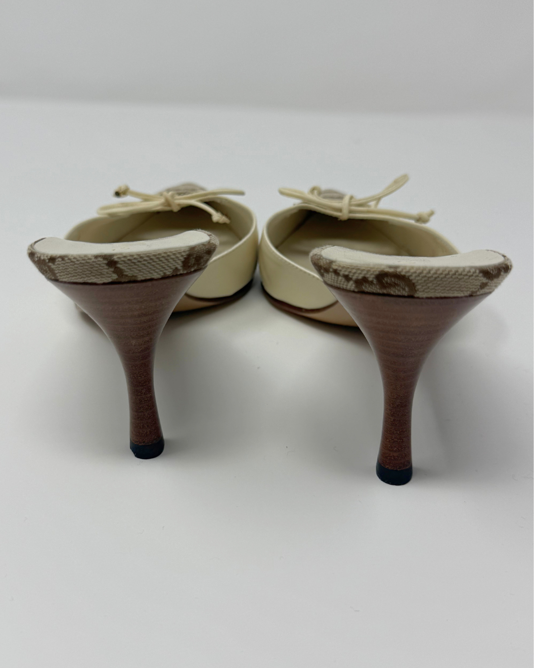 Gucci GG Canvas & Leather Vintage Heels