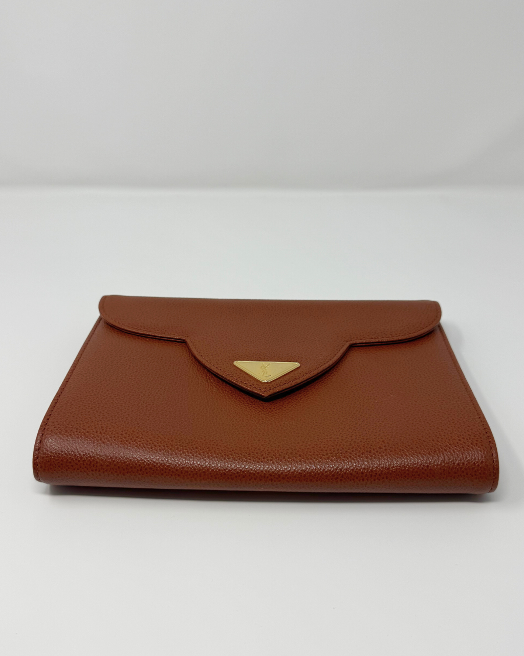 Yves Saint Laurent Vintage Cognac Caviar Leather Clutch
