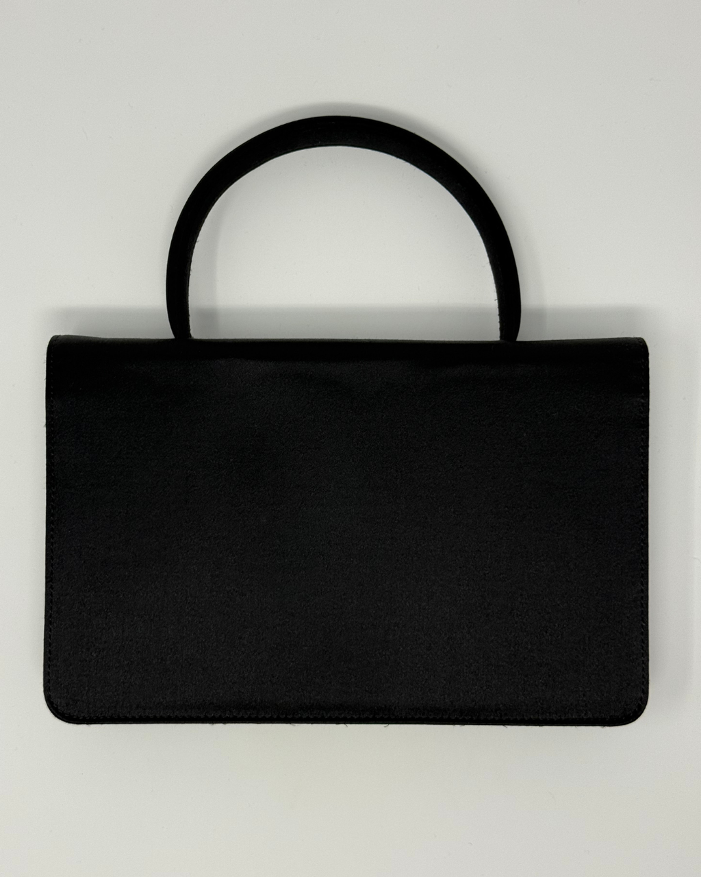 Celine Vintage 2000's Black Satin Envelope Clutch