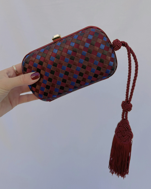 Bottega Veneta Rare Vintage Intrecciato Tassel Clutch Bag