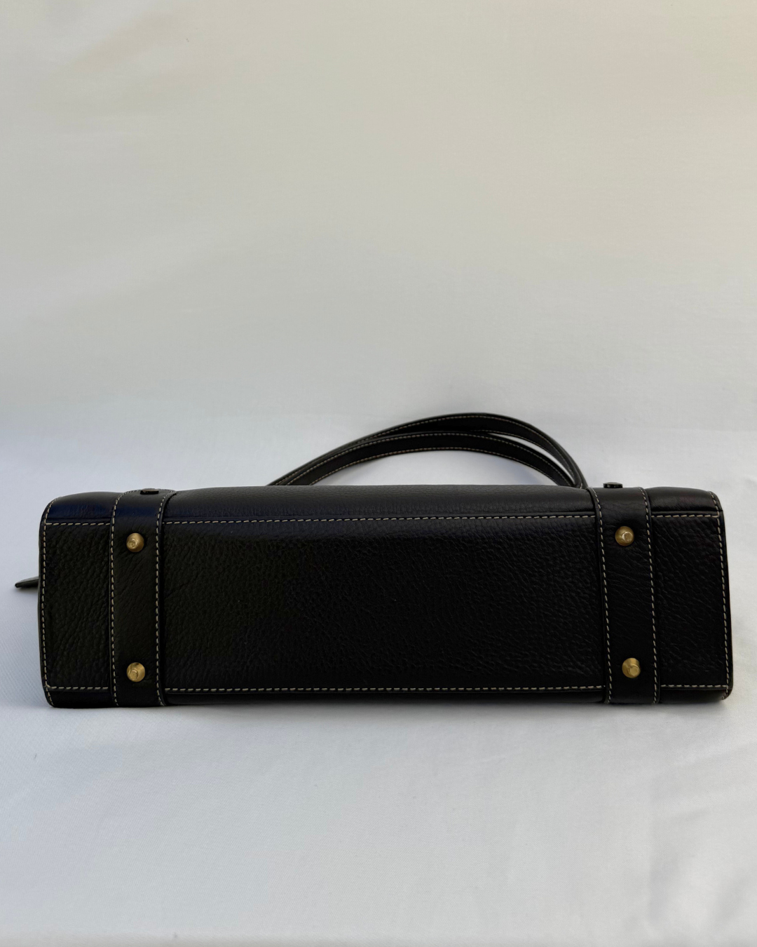 Christian Dior Vintage Lady Black Leather Shoulder Bag