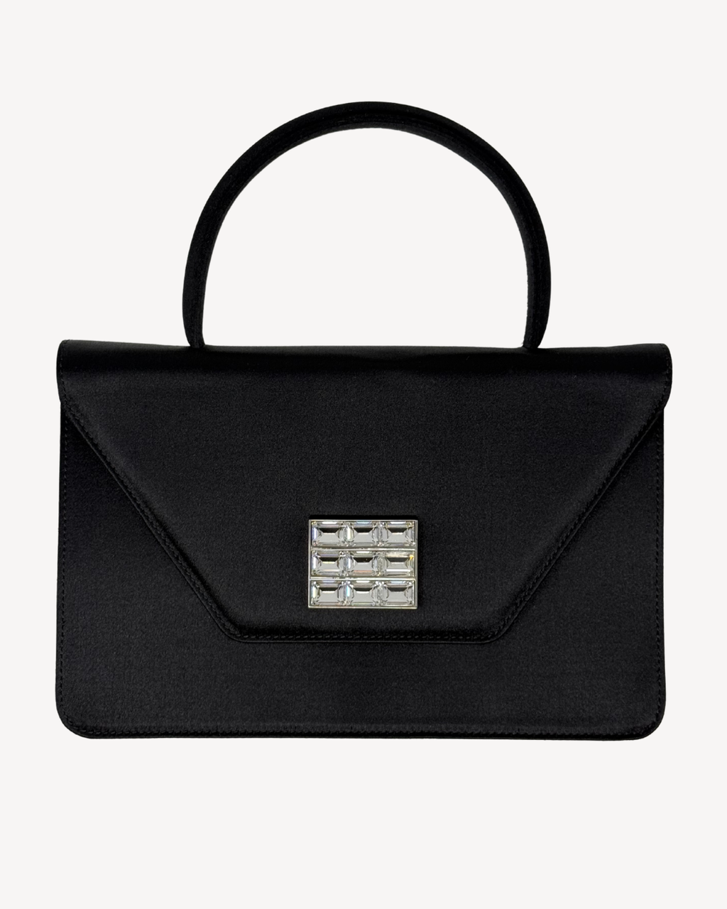 Celine Vintage 2000's Black Satin Envelope Clutch