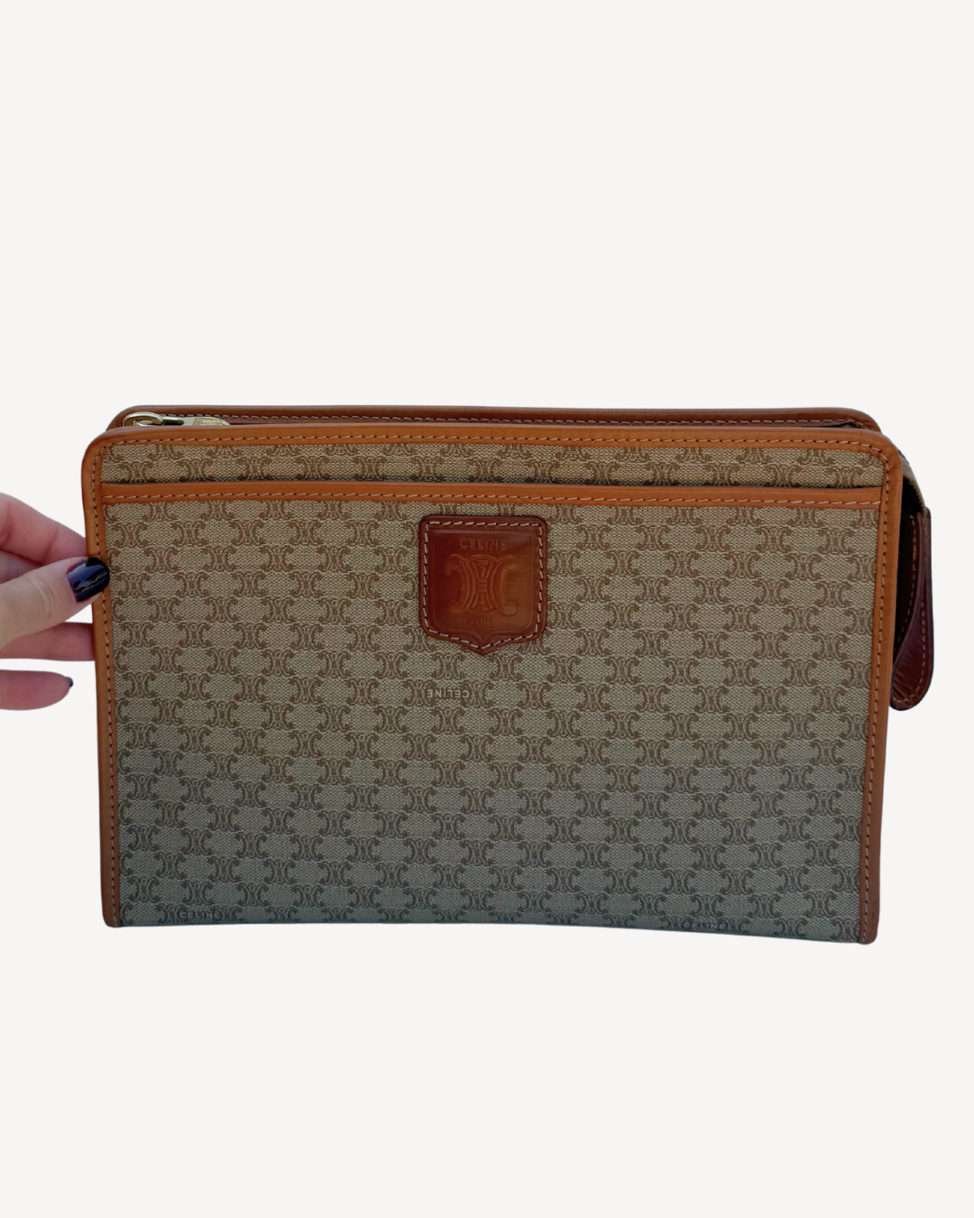 Celine Vintage Macadam Portfolio Clutch | Handbags | Studio Sara LA