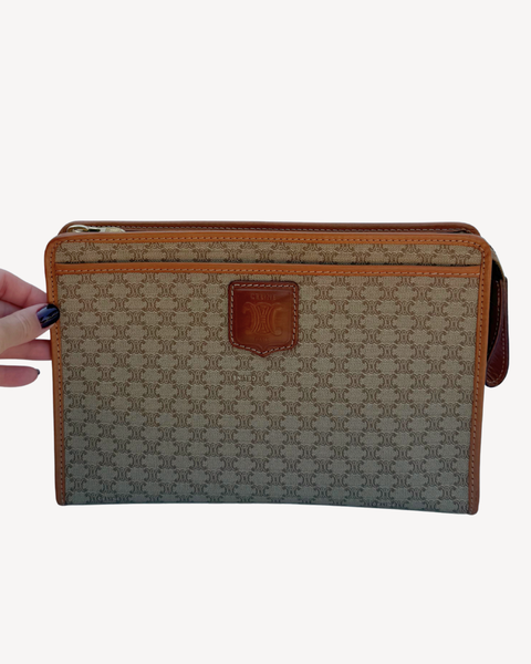 Celine Vintage Macadam Portfolio Clutch | Handbags | Studio Sara LA