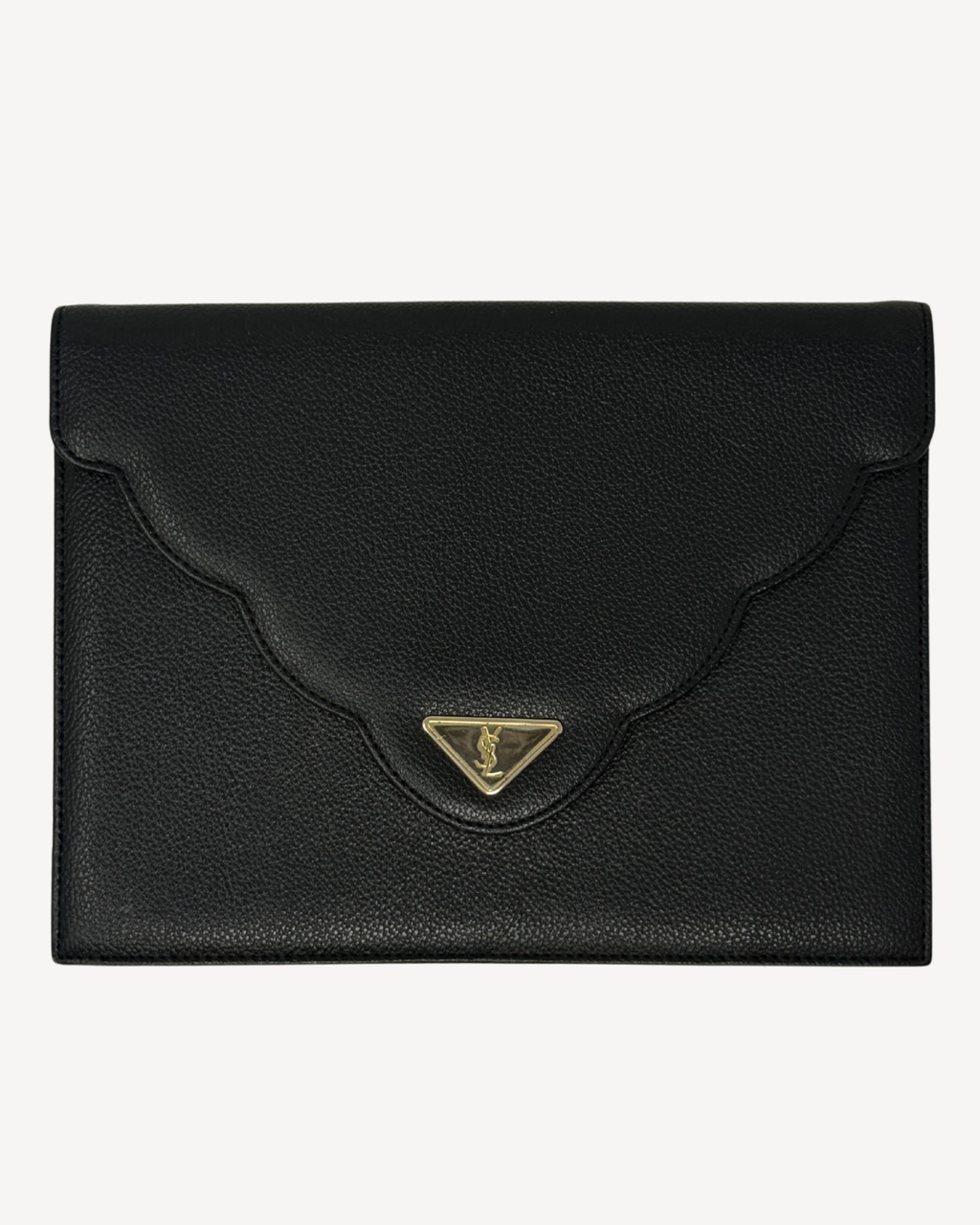 Yves Saint Laurent Vintage Black Leather Clutch