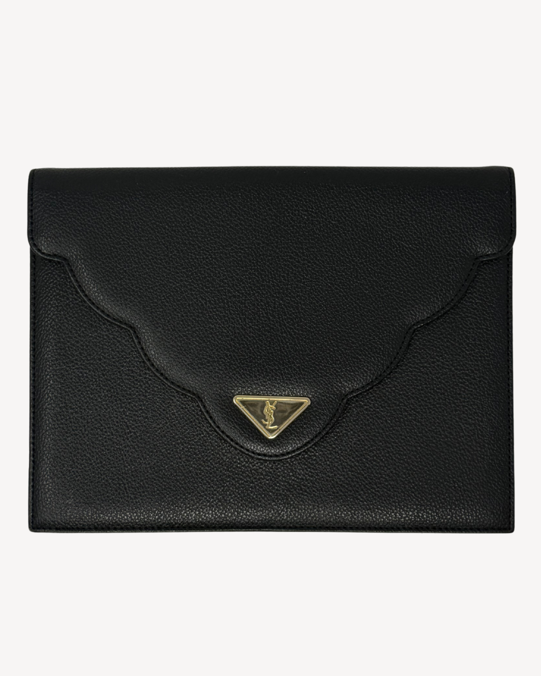 Yves Saint Laurent Vintage Black Leather Clutch