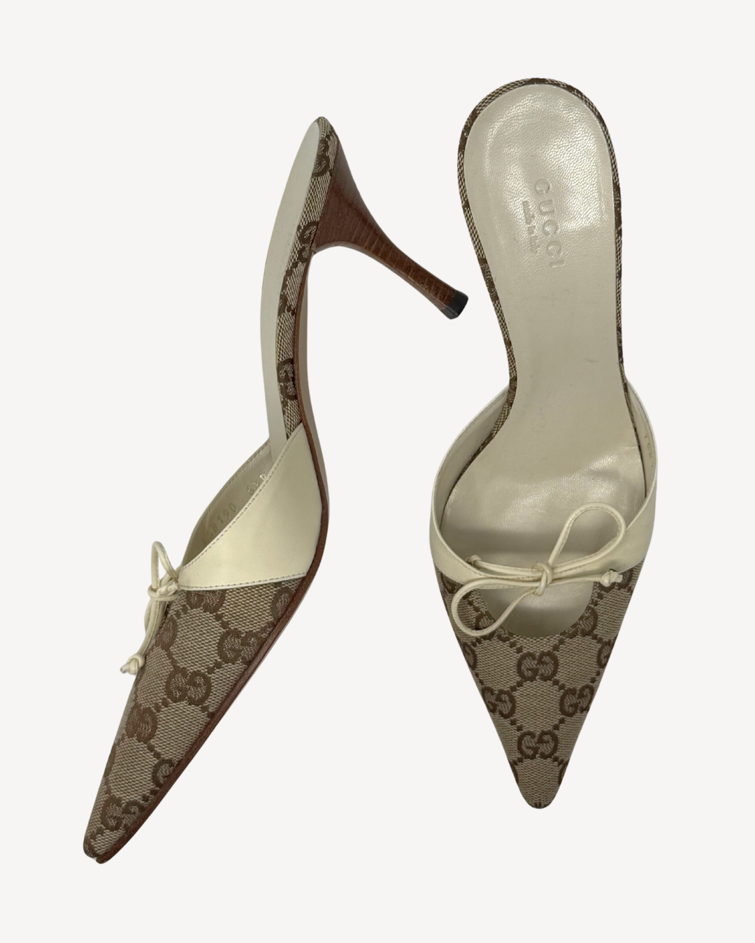 Gucci GG Canvas & Leather Vintage Heels