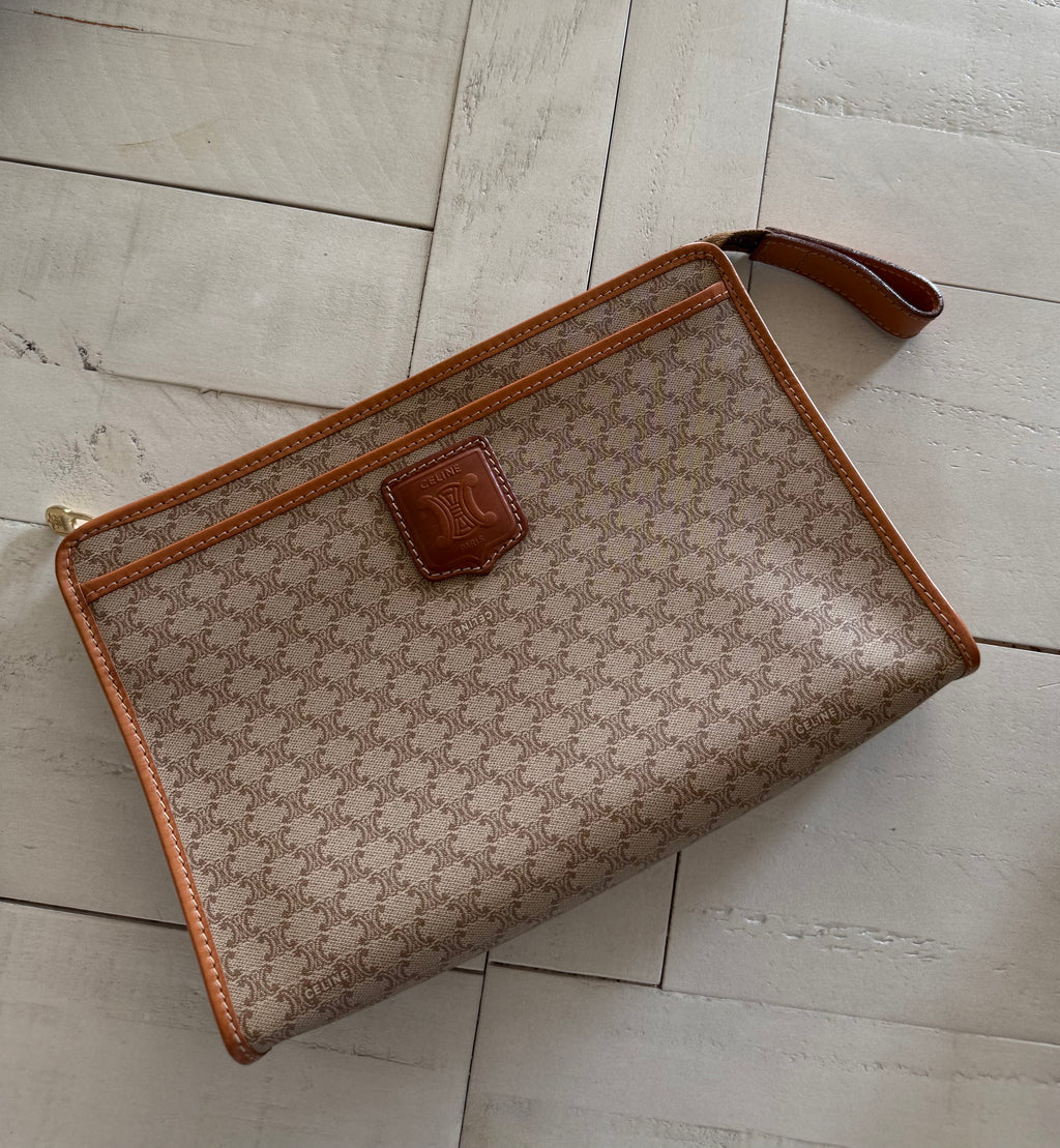 Celine Vintage Macadam Portfolio Clutch